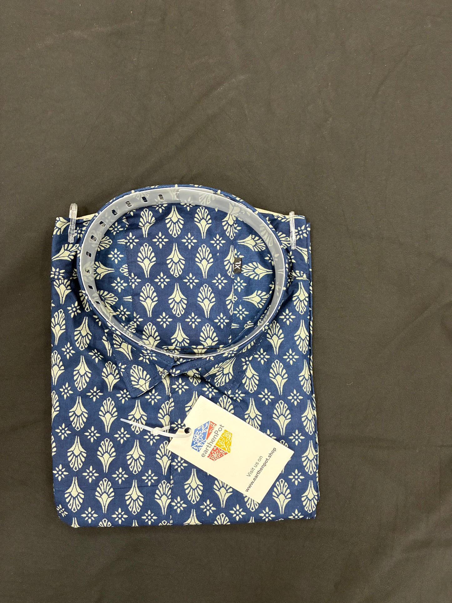 Blue half-shirt