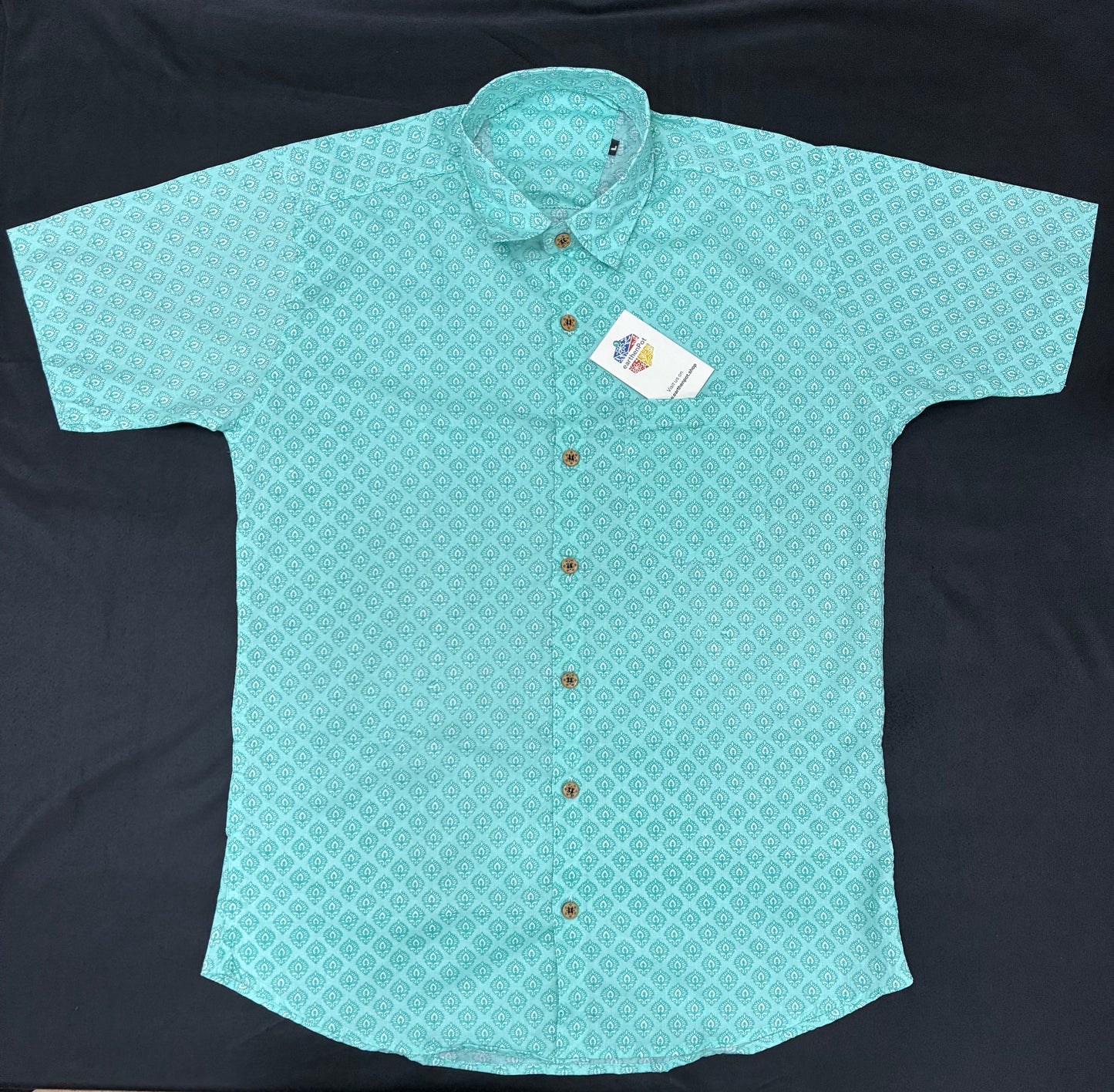 Teal half-shirt