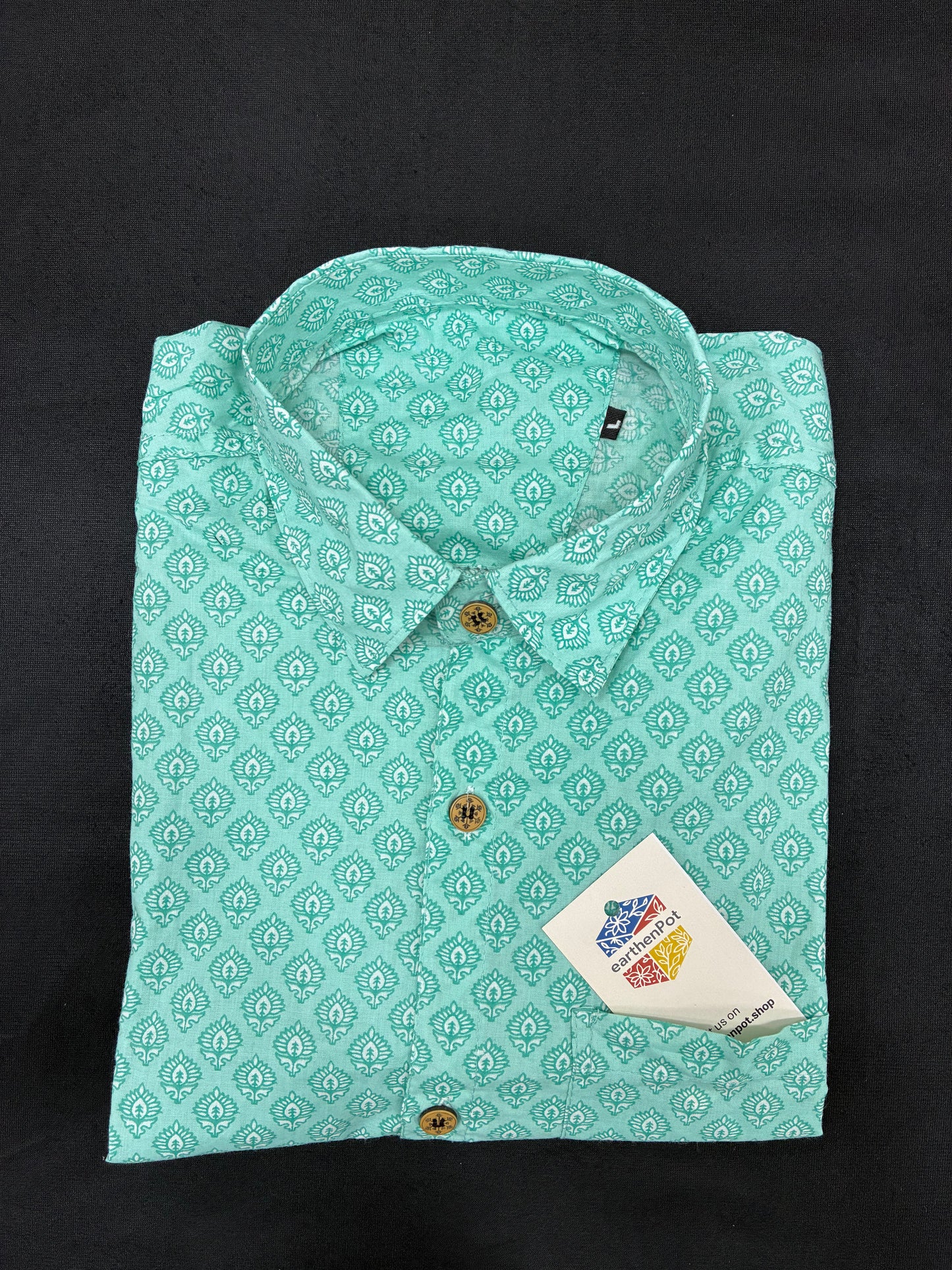 Teal half-shirt